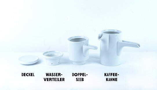 Bayreuther Kaffeemaschine für Filterkaffee | Porzellan | weiss | Walküre | Made in Germany | 2 Tassen | 0,4 l