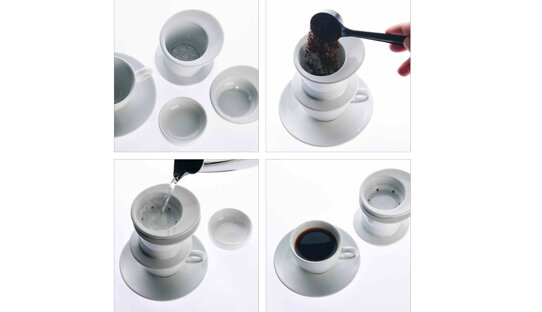 Bayreuther Tassenfilter für Filterkaffee | 3teilig | Porzellan | weiss | Walküre | Made in Germany