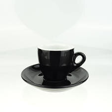 Extra dickwandige (8 mm) Espresso-Tasse »Bar Italia« (»Palermo«) | schwarz | Nuova Point (56 ml)