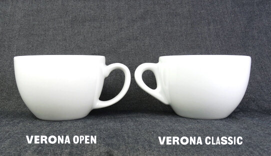 Cappuccino-Tasse »Verona open« (gross) mit großem Henkel | weiss | Made in Italy | Ancap (260 ml)