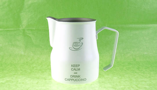 Motta Milchkännchen »Europa« | Edelstahl | weiß | Keep calm and drink Cappuccino | Made in Italy