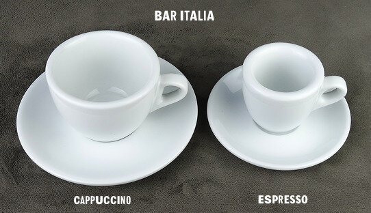 Extra dickwandige (8 mm) Espresso-Tasse »Bar Italia« (»Palermo«) | weiss | Nuova Point (56 ml)