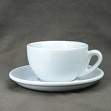 2. Wahl: Dickwandige Cappuccino-Tasse »Bar Italia« | weiss | Nuova Point | max 200 ml