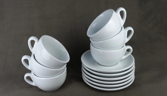 2. Wahl: Dickwandige Cappuccino-Tasse »Bar Italia« | weiss | Nuova Point | max 200 ml