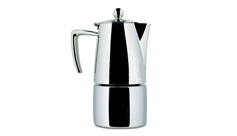 Hochqualitativer Espressokocher Ilsa »Slancio« massiver Edelstahl glänzend | in 3 Grössen | Caffettiera espresso