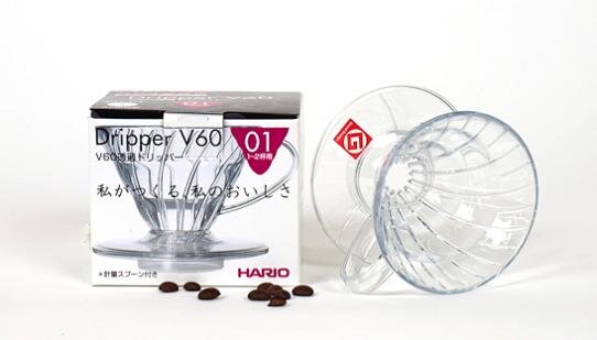 Hario Hand-Kaffeefilter | V60 Dripper | 3 Grössen | Kunststoff | transparent oder weiss | Made in Japan