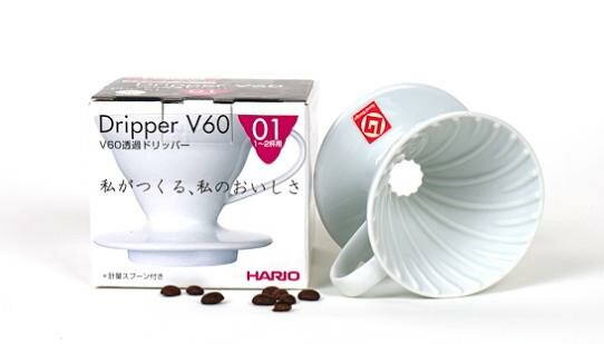 Hario Hand-Kaffeefilter | V60 Dripper 02 | Porzellan | weiß | 1-4 Tassen