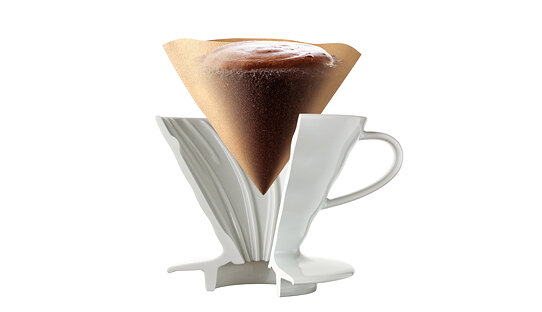 Hario Hand-Kaffeefilter | V60 Dripper 02 | Porzellan | weiß | 1-4 Tassen
