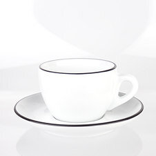Cappuccino-Tasse »Verona« | weiss + schwarzer Rand | Ancap | 180 ml