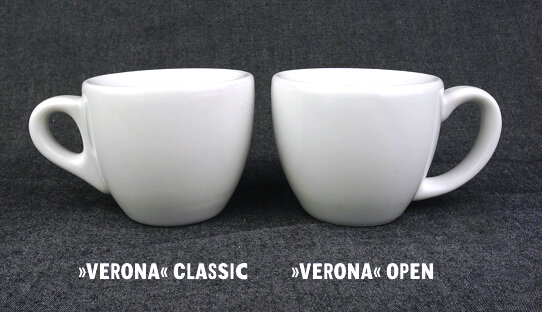 Espresso-Tasse »Verona open« mit großem Henkel | weiss | Made in Italy | Ancap (max. 75 ml)