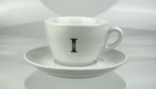 Edition Spiekermann | Cappuccino-Tassen mit A bis Z | FF Scala Jewel Crystal | max. 180 ml | Made in Italy & Germany
