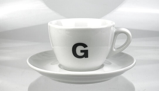 Edition Spiekermann | Cappuccino-Tassen mit A bis Z | FF Real | max. 165 ml | Made in Italy & Germany