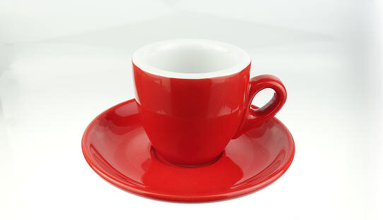 2. Wahl: Rote extra dickwandige (8 mm) Espresso-Tasse »Bar Italia« (»Palermo«) | rot | Nuova Point (56 ml)