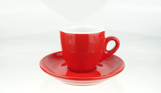 2. Wahl: Rote extra dickwandige (8 mm) Espresso-Tasse »Bar Italia« (»Palermo«) | rot | Nuova Point (56 ml)