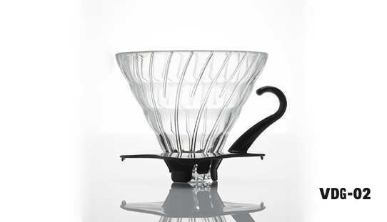 Hario Hand-Kaffeefilter | V60 Dripper 01 VDG | Glas | 1-4 Tassen | Made in Japan | Olivenholz-Halter