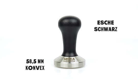 Moka Consorten Tamper special edition #1 | ø 58,5 mm | konvex | Made in Italy | Motta Esche schwarz gebeizt