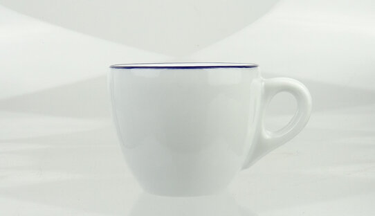 Espresso-Tasse »Verona« | weiss mit blauem Rand | dickwandig | Made in Italy | Ancap (max. 70 ml)