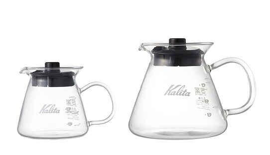 Kalita Filterkaffee-Kanne G | Wave-Serie | Mit Glas-Griff 500 ml (2-4 Tassen)