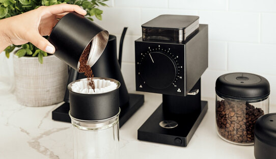 Fellow Kaffeemühle für Filterkaffee, AeroPress bis French Press | Ode Brew Grinder | mattes Schwarz | besonders grosse Mahlscheiben