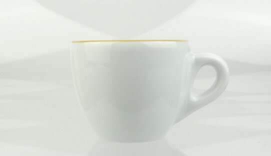 Espresso-Tasse »Verona« | weiss mit dunkelgelbem Rand | dickwandig | Made in Italy | Ancap (max. 70 ml)