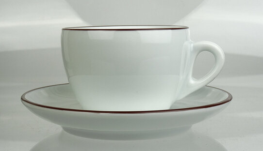 Cappuccino-Tasse »Verona« | weiss + dunkelbrauner Rand | Ancap