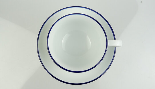 Cappuccino-Tasse »Verona« (gross) | weiss mit blauem Rand | dickwandig | Made in Italy | Ancap (240 ml)