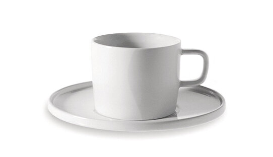 Alessi | Espresso-Tasse »PlateBowlCup« | Porzellan | weiss | max. 80 ml | Tasse und Untertasse