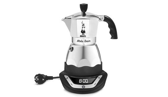 Neues Modell | Bialetti | elektrischer Espressokocher mit Timer | Aluminium | 2 Größen | Moka Timer