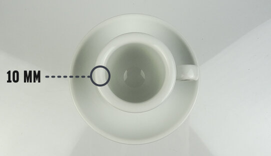 Moka Consorten Editon: Besonders dickwandige (10 mm) Espresso-Tasse »Bar Italia XS« | weiss | 56 ml