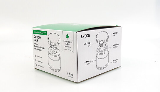 Cannascape Luftdichte Dose für unterwegs | Füllmenge 118 ml | Gadget zur ampelkoalitionären Kannabis-Liberalisierung