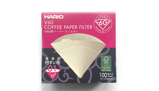 Hario Papierfilter 01 | 1-2 Tassen | weiss | 100 Stück | neue Herstellung