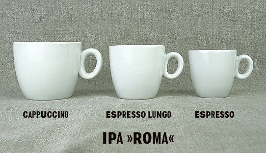 Gastro-Espresso-Tasse »Roma« | weiss | « A + B-Ware gemischt | max 64 ml | 6 Tassen + Untertassen | Made in Italy
